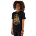 Black Khuzestan unisex t-shirt, front view with ancient Susa design