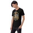 Black Fars unisex t-shirt, front view with Persepolis and Achaemenid columns design