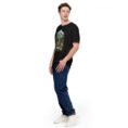 Black Alborz unisex t-shirt, front view with Chalus Road winding through the Alborz Mountains design