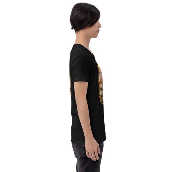 Black Semnan unisex t-shirt, with Qasr-e Bahram caravanserai in the Dasht-e Kavir design