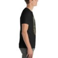 Black Qazvin unisex t-shirt, with Alamut Castle on its rocky Alborz cliff design