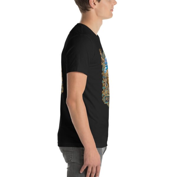 Black West Azerbaijan unisex t-shirt, with Lake Urmia and the ancient Hasanlu mound design