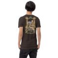 Brown Fars unisex t-shirt, back view with Achaemenid column capital and Persepolis design