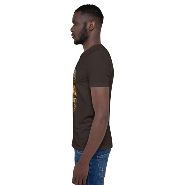 Brown Markazi unisex t-shirt, with ancient columns of Khorheh design