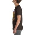 Brown North Khorasan unisex t-shirt, with historic citadel of Shirvan and vineyards design