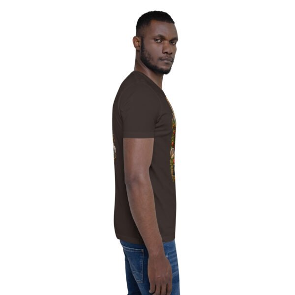 Brown Markazi unisex t-shirt, with ancient columns of Khorheh design