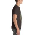 Brown Qazvin unisex t-shirt, with Alamut Castle on its rocky Alborz cliff design