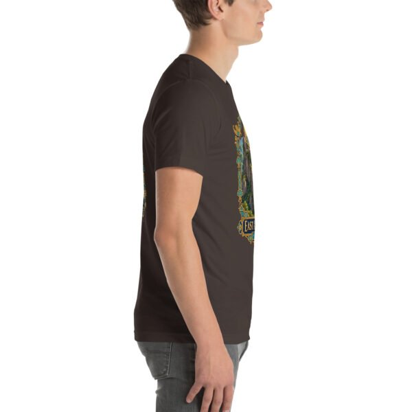 Brown East Azerbaijan unisex t-shirt, with Babak Castle and the Arasbaran valleys design