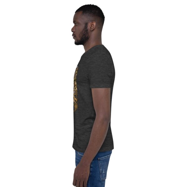 Dark Grey Heather Ilam unisex t-shirt, with Razianeh Gorge in the Zagros Mountains design
