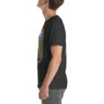 Dark Grey Heather Qazvin unisex t-shirt, with Alamut Castle on its rocky Alborz cliff design