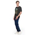 Dark Grey Heather Alborz unisex t-shirt, front view with Chalus Road winding through the Alborz Mountains design