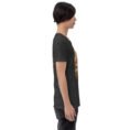 Dark Grey Heather Semnan unisex t-shirt, with Qasr-e Bahram caravanserai in the Dasht-e Kavir design
