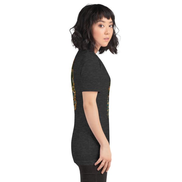 Dark Grey Heather Isfahan unisex t-shirt, with Naqsh-e Jahan Square and Ali Qapu Palace design