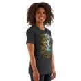 Dark Grey Heather Lorestan unisex t-shirt, front view with Falak-ol-Aflak Castle in Khorramabad design