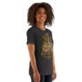 Dark Grey Heather Khuzestan unisex t-shirt, front view with ancient Susa design