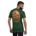 Forest Yazd unisex t-shirt, back view with Dowlatabad Garden windcatcher and Persian garden design