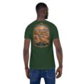 Forest Sistan and Baluchestan unisex t-shirt, back view with Makran coast and the miniature mountains of Chabahar design