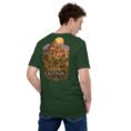 Forest Kerman unisex t-shirt, back view with Kaluts of Shahdad and the Shazdeh Garden of Mahan design