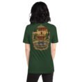 Forest Isfahan unisex t-shirt, back view with Naqsh-e Jahan Square and Ali Qapu Palace design