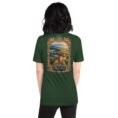 Forest Golestan unisex t-shirt, back view with Great Wall of Gorgan, Hyrcanian forest and northern plains design