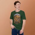 Forest Hamedan unisex t-shirt, front view with Ganjnameh inscriptions and Mount Alvand design