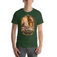 Forest Zanjan unisex t-shirt, front view with Chehrabad salt mine and salt crystals design