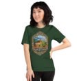 Forest Golestan unisex t-shirt, front view with Sasanian Great Wall of Gorgan design