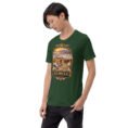 Forest Semnan unisex t-shirt, front view with Qasr-e Bahram caravanserai in the Dasht-e Kavir design