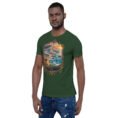 Forest Sistan and Baluchestan unisex t-shirt, front view with Shahr-e Sukhteh, the Burnt City design