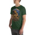 Forest Khorasan Razavi unisex t-shirt, front view with Tomb of Ferdowsi in ancient Tus design