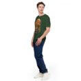 Forest Kerman unisex t-shirt, front view with Arg-e Bam citadel and desert palm groves design