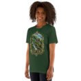 Forest Gilan unisex t-shirt, front view with Rudkhan Castle in the Hyrcanian forest design