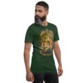 Forest Kermanshah unisex t-shirt, front view with Taq-e Bostan Sasanian rock reliefs design