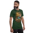 Forest Hormozgan unisex t-shirt, front view with Portuguese Castle of Hormuz and the Persian Gulf design
