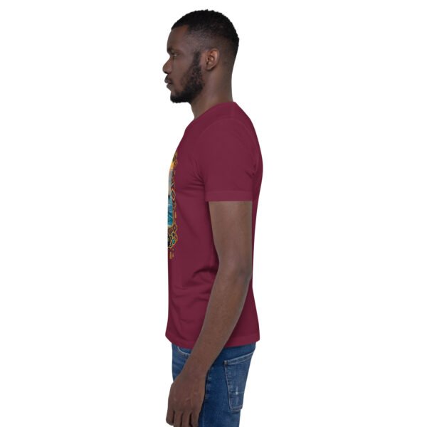 Maroon Sistan and Baluchestan unisex t-shirt, with Shahr-e Sukhteh, the Burnt City design