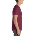 Maroon Khorasan Razavi unisex t-shirt, with Tomb of Ferdowsi in ancient Tus design