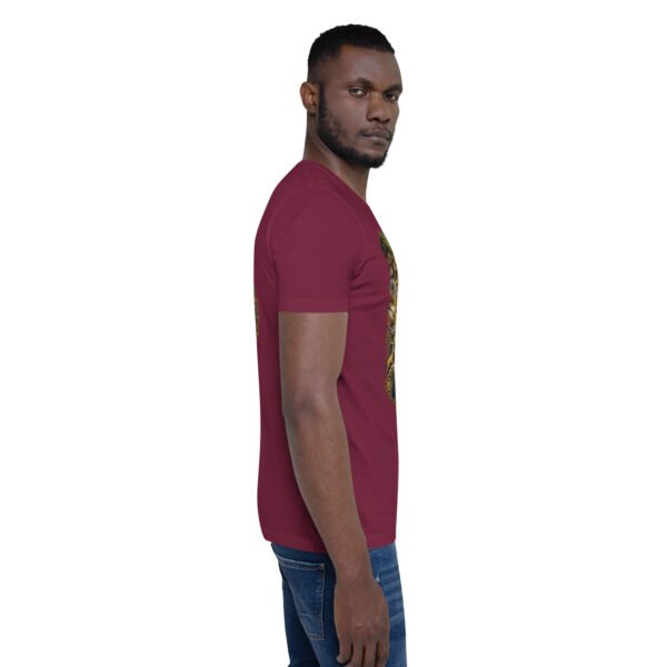 Maroon Ilam unisex t-shirt, with Razianeh Gorge in the Zagros Mountains design