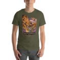 Military Green South Khorasan unisex t-shirt, front view with historic citadel of Birjand design