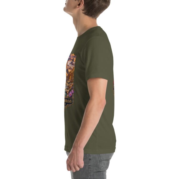 Military Green South Khorasan unisex t-shirt, with historic citadel of Birjand design