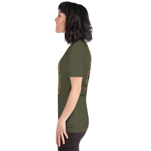 Military Green Golestan unisex t-shirt, with Sasanian Great Wall of Gorgan design