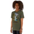 Military Green Lorestan unisex t-shirt, front view with Falak-ol-Aflak Castle in Khorramabad design