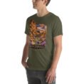 Military Green South Khorasan unisex t-shirt, front view with historic citadel of Birjand design