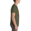 Military Green North Khorasan unisex t-shirt, with historic citadel of Shirvan and vineyards design