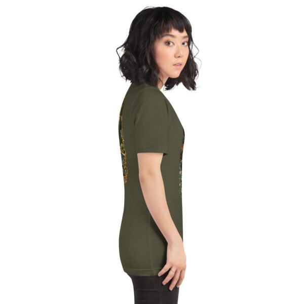 Military Green Isfahan unisex t-shirt, with Naqsh-e Jahan Square and Ali Qapu Palace design