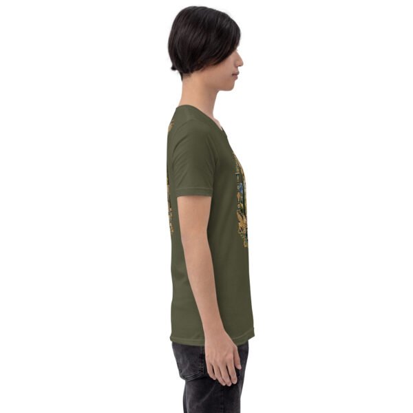 Military Green Fars unisex t-shirt, with Persepolis and Achaemenid columns design