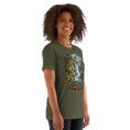 Military Green Lorestan unisex t-shirt, front view with Falak-ol-Aflak Castle in Khorramabad design
