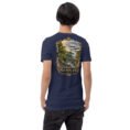 Navy Semnan unisex t-shirt, back view with Abr Forest and the eastern Alborz design