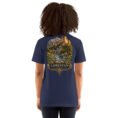 Navy Lorestan unisex t-shirt, back view with Falak-ol-Aflak Castle in Khorramabad design