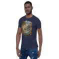 Navy Ilam unisex t-shirt, front view with Razianeh Gorge in the Zagros Mountains design