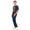Navy Hamedan unisex t-shirt, front view with Ganjnameh inscriptions and Mount Alvand design